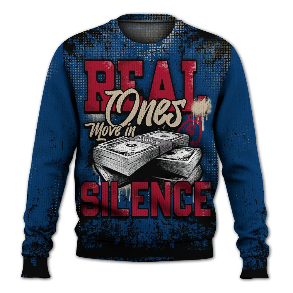 Knitted Sweater To Match Rare Air 4s - Move In Silence Money Street Retro