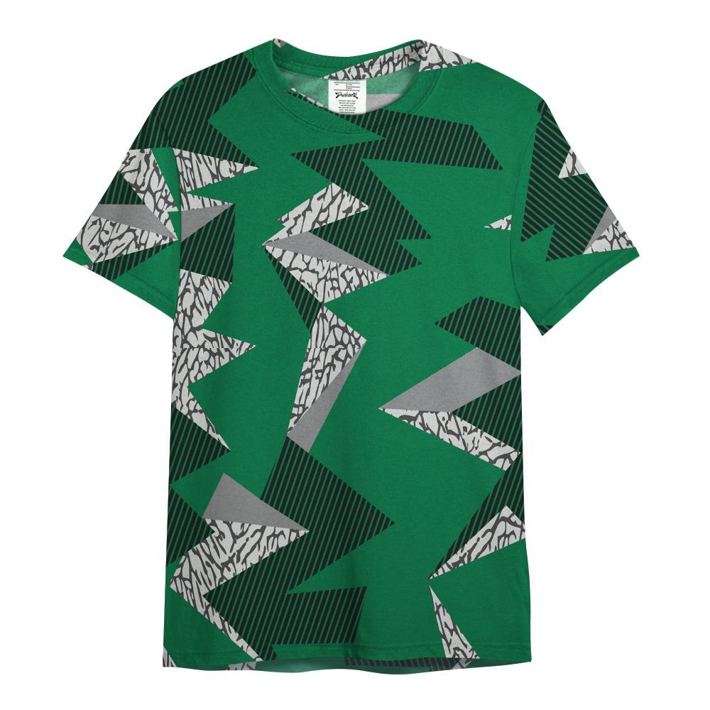 Shirt To Match Pine Green 3s - Geometric Camouflage Pattern All Over Print
