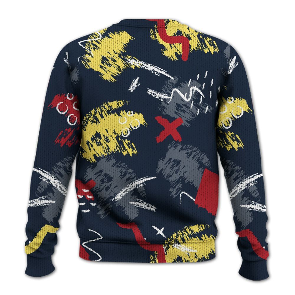 Knitted Sweater To Match Dunk Low COJP What The 2024 - Hustle Grind Pray Graphic Street Style