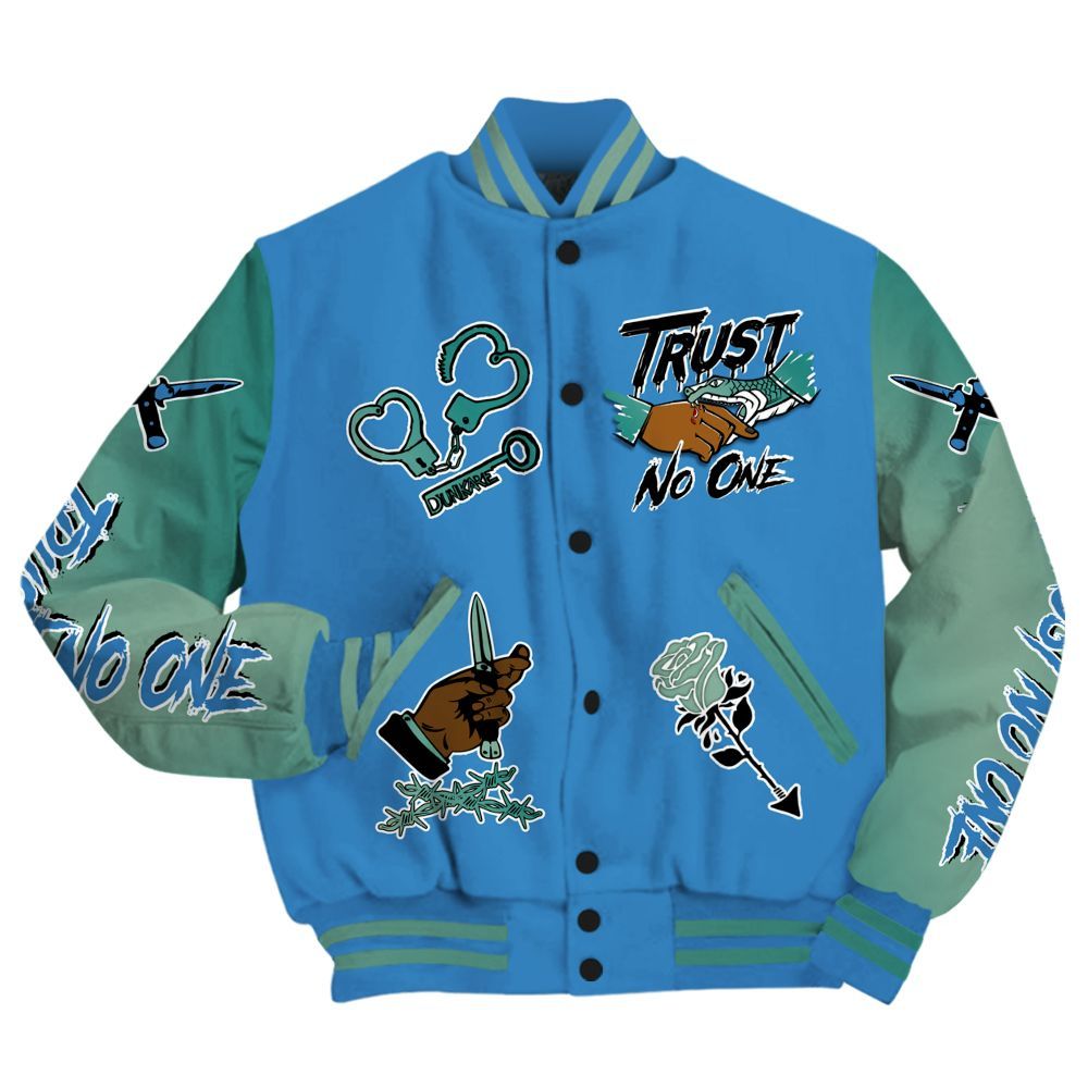 Varsity Jacket To Match Low Carolina 17s - Trust No One Dripping All Over Print