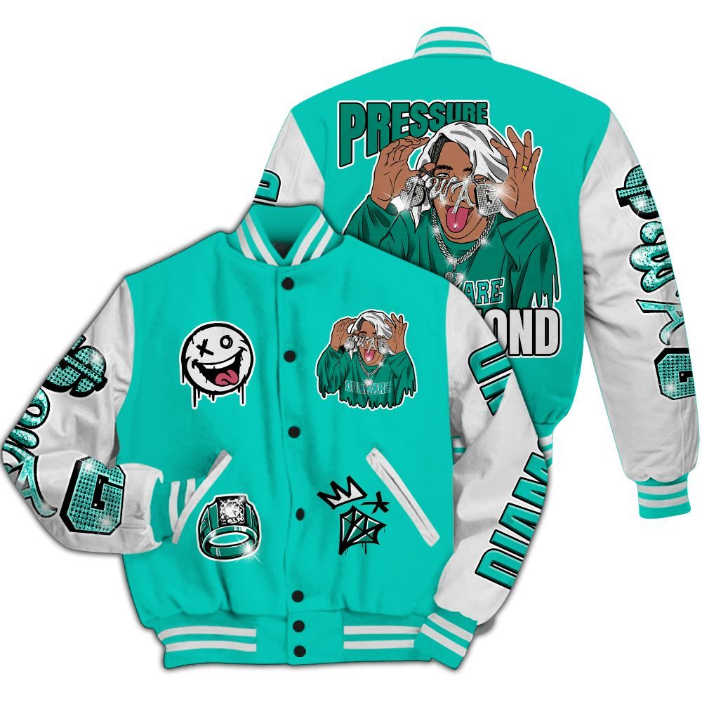 Varsity Jacket To Match Dunk Low Clear Jade - Pressures Makes Varsity Jacket To Match All Over Print