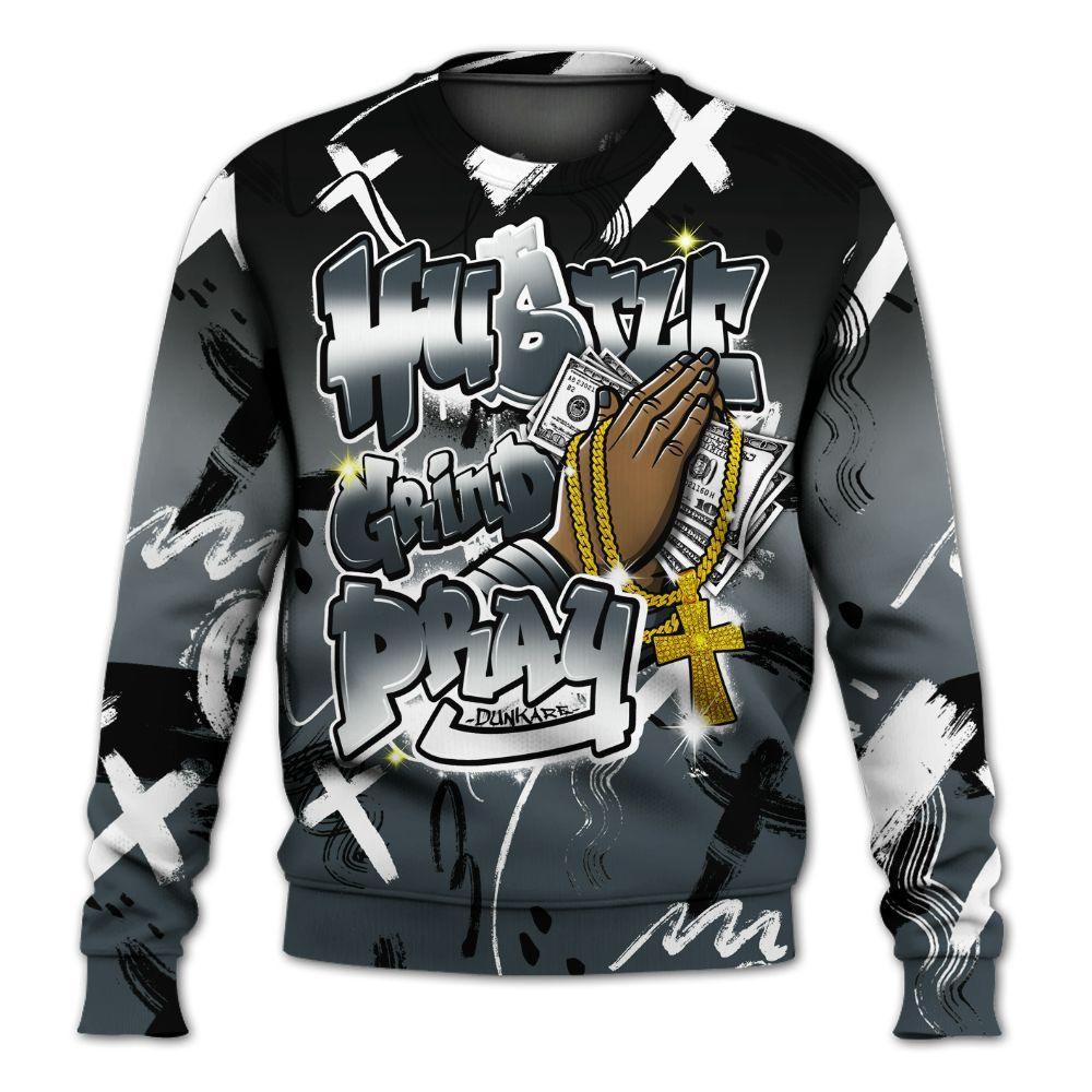 Sweatshirt To Match Air Max Sunder Gore Tex Black - Money Hustle Grind Pray All Over Print