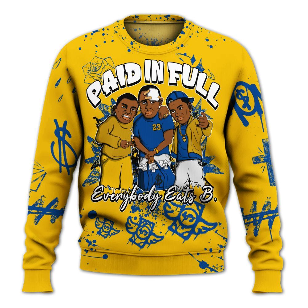 Sweatshirt To Match High Laney 1s - Everybody Paid In Full Crayon All Over Print