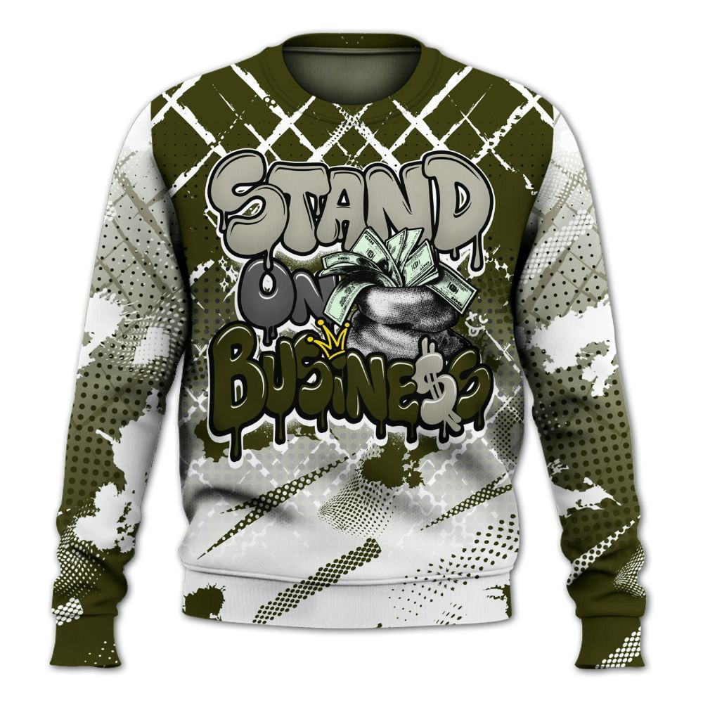 Sweatshirt To Match Dunk Low Pale Ivory Cargo Khaki - Halftone Stand Business Dripping All Over Print