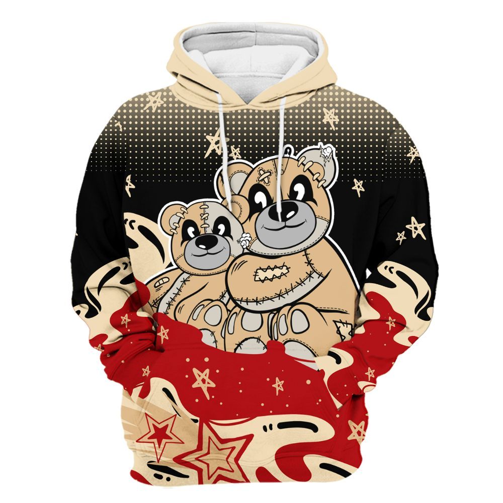 Hoodie To Match Dunk Low Strawberry Waffle - Sincere Fondness Bear Stars All Over Print