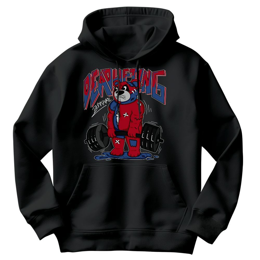 Sweatshirt To Match Air Griffey Max Black Red Navy Blue 1s - Deadlifting Bear Graphic
