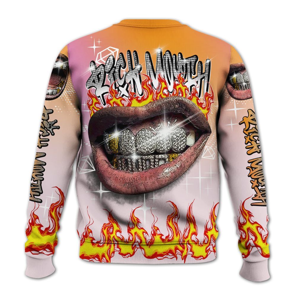 Sweatshirt To Match Book Sunrise 1s - Rich Mouth Fire Rap Retro 90s All Over Print