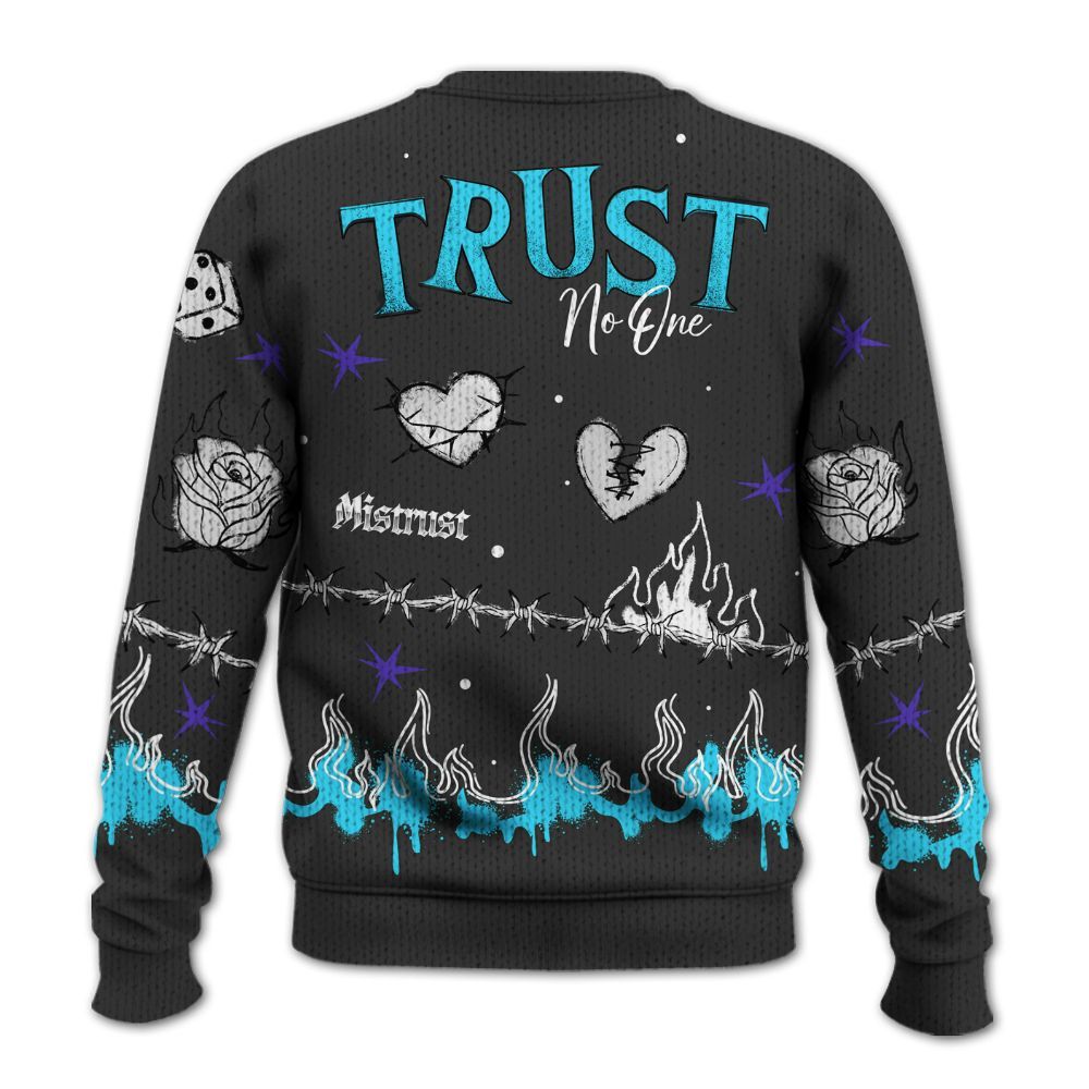 Knitted Sweater To Match Olive Concord 9s - Trust No One Snake-Bite Doodle Crayon