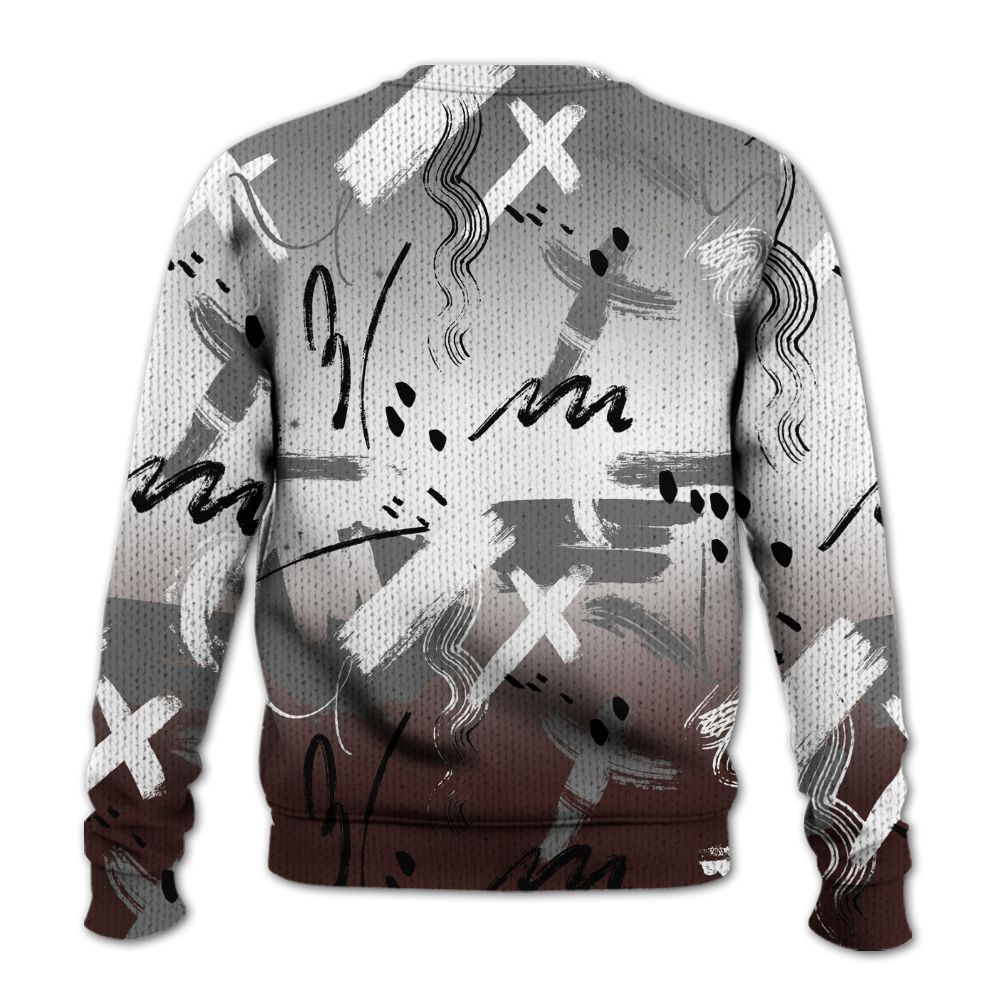 Knitted Sweater To Match Burgundy 5s - Money Hustle Grind Pray