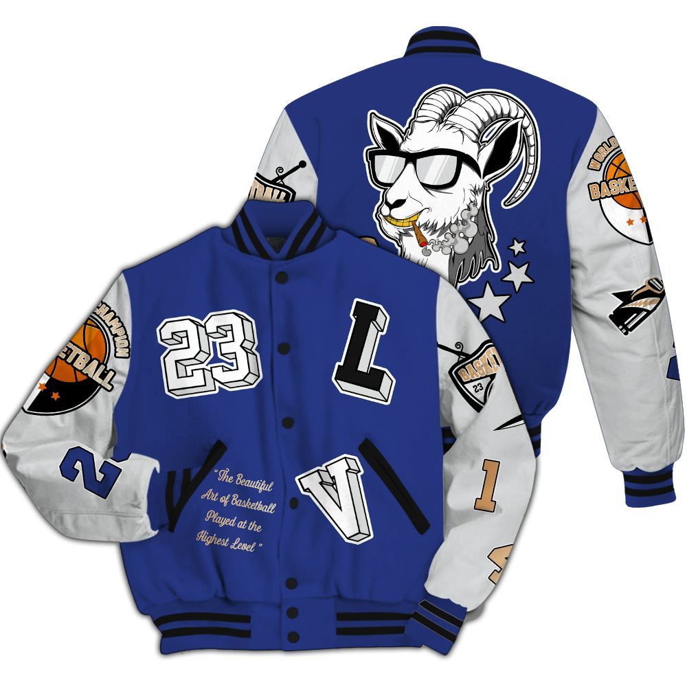 Varsity Jacket To Match JM Pro Black Concord - The GOAT Got Em All Over Print
