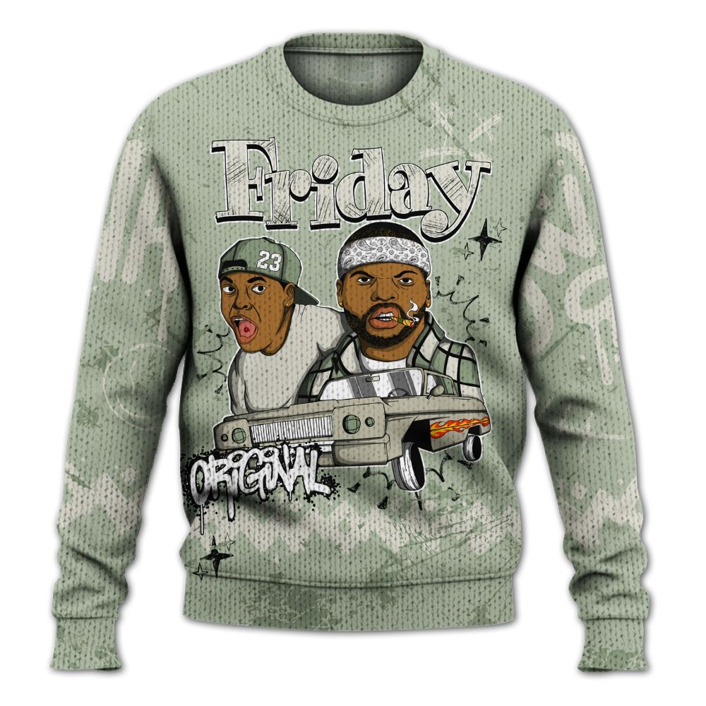 Knitted Sweater To Match Seafoam Sail 4s - Friday Sneaker Crayon