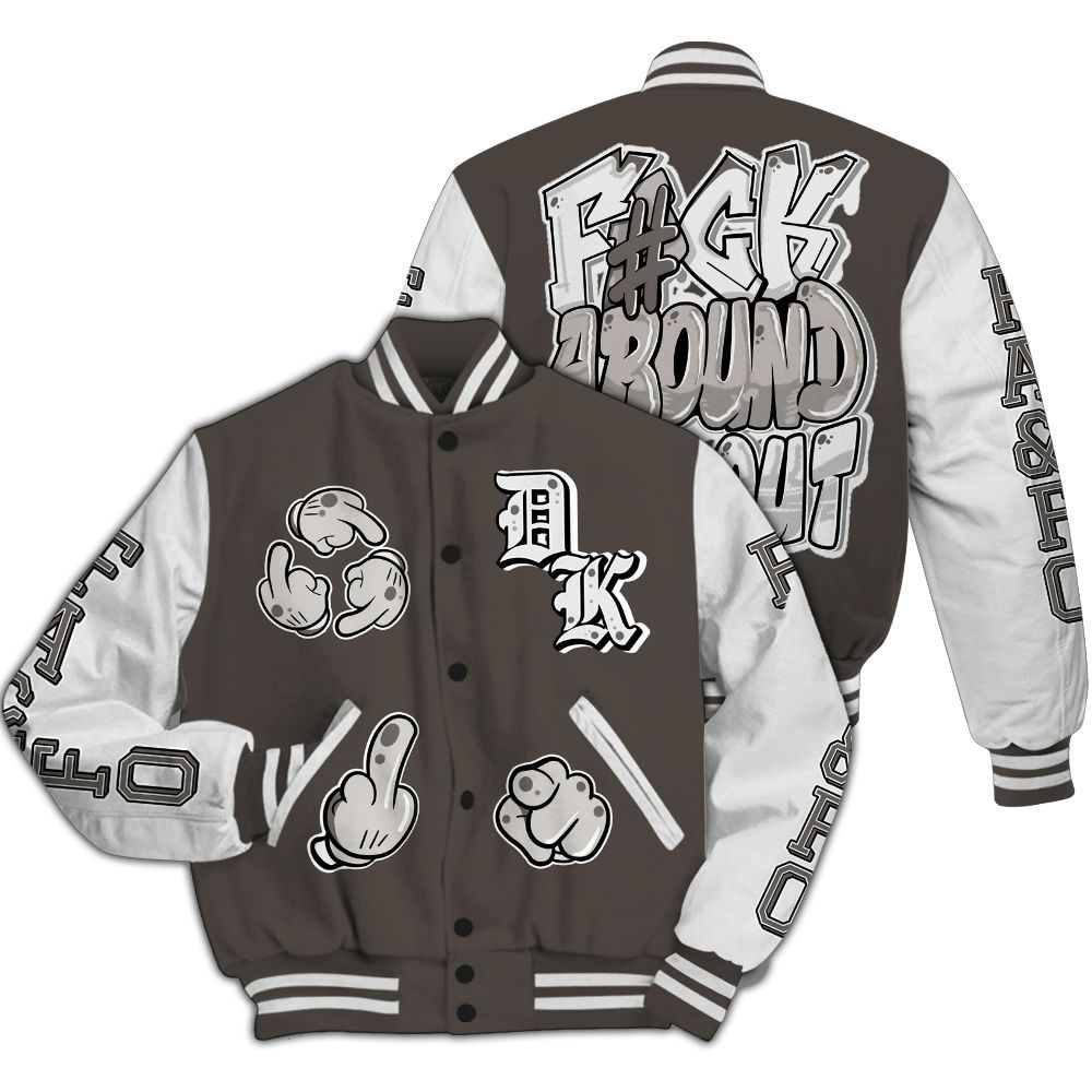 Varsity Jacket To Match Baroque Brown 12s - F Around Find Out Graphic All Over Print