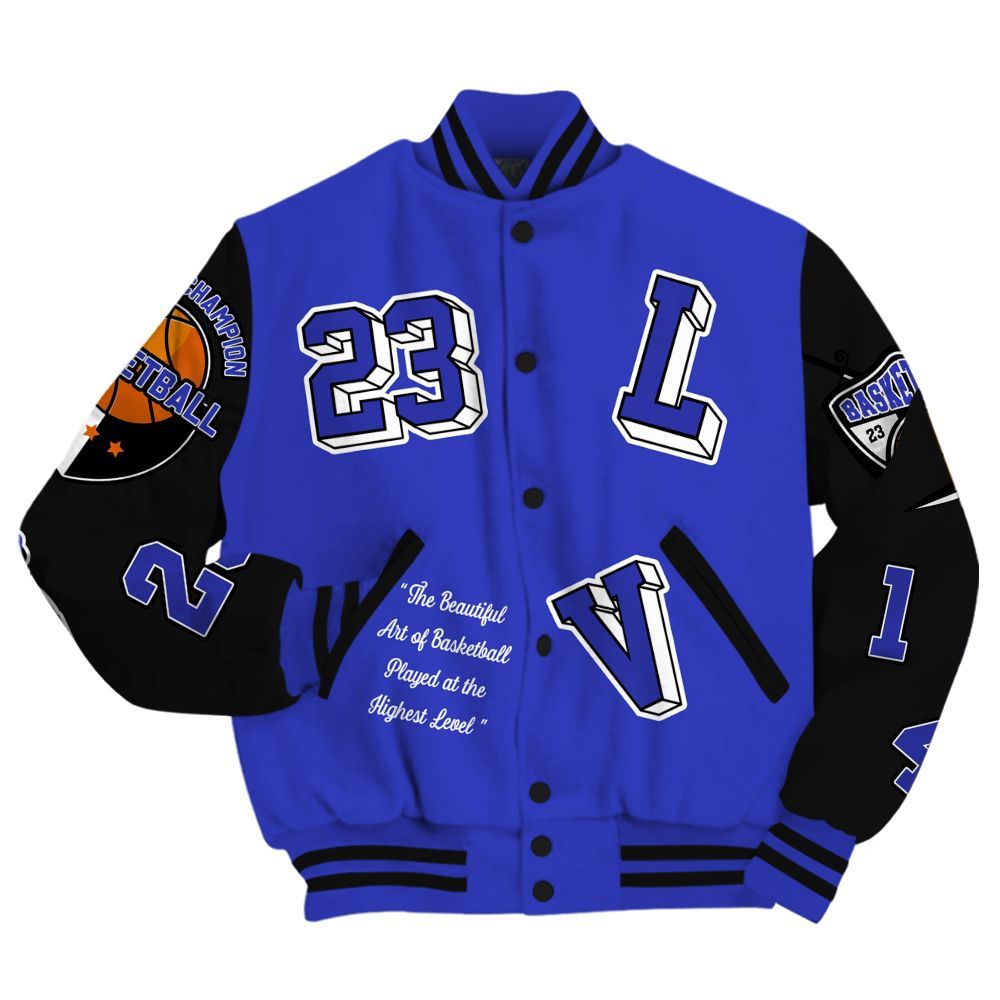Varsity Jacket To Match Retro Black Concord 12s - The GOAT Got Em Streetwear All Over Print