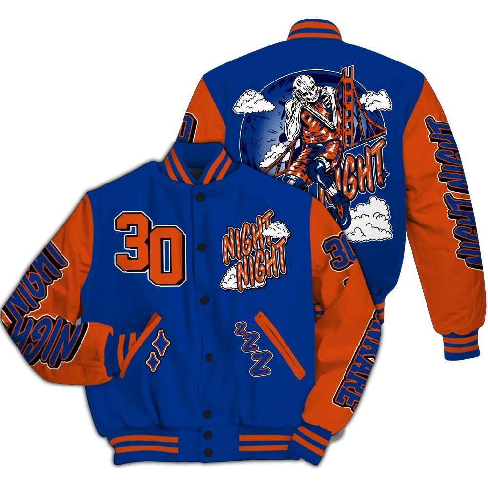 Varsity Jacket To Match Mid Knicks 1s - Seeya Skeleton All Over Print