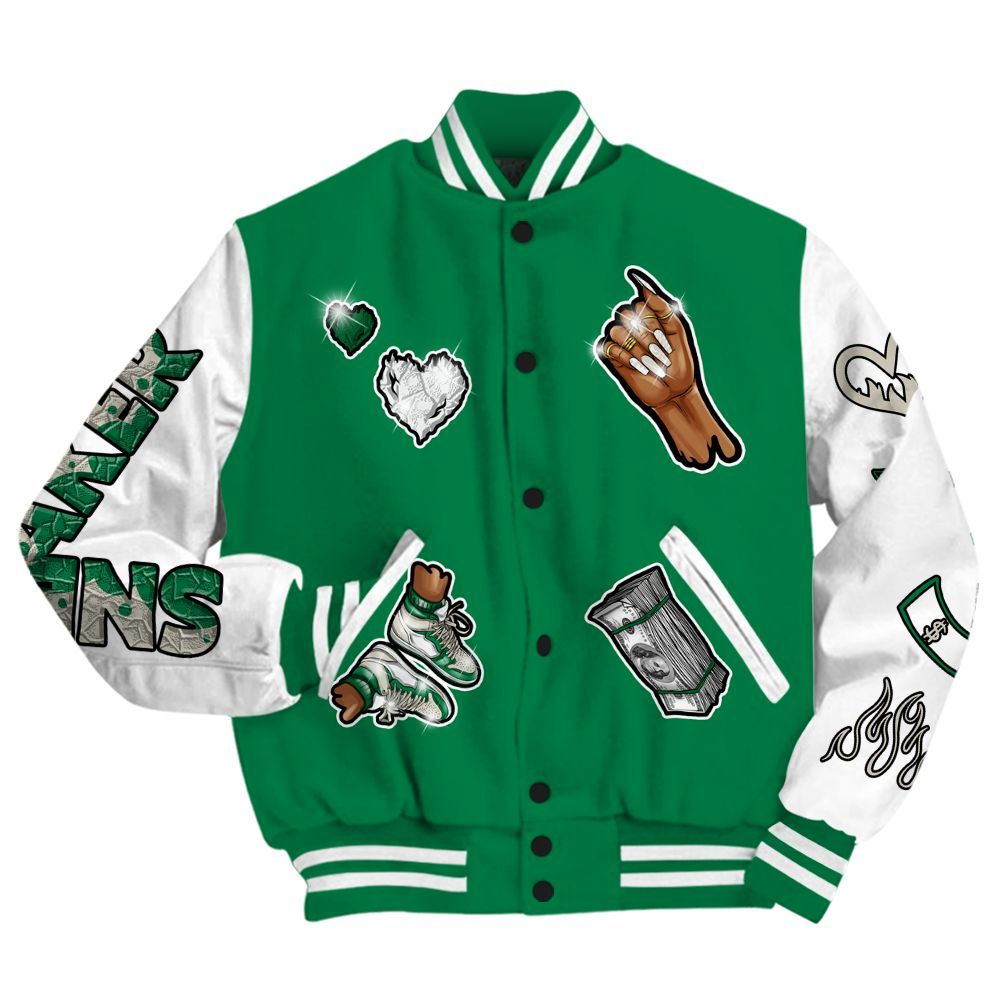 Varsity Jacket To Match Lucky Green 2s - Sneakerz Girlz All Over Print