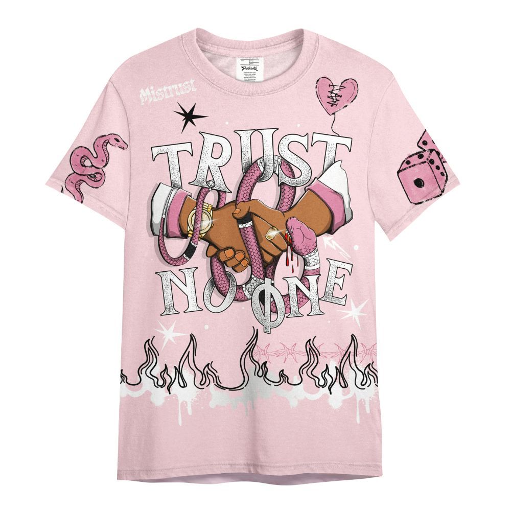 Shirt To Match GS Pearl Pink 12s Shirt, Trust No One Snake-Bite Doodle Crayon All Over Print