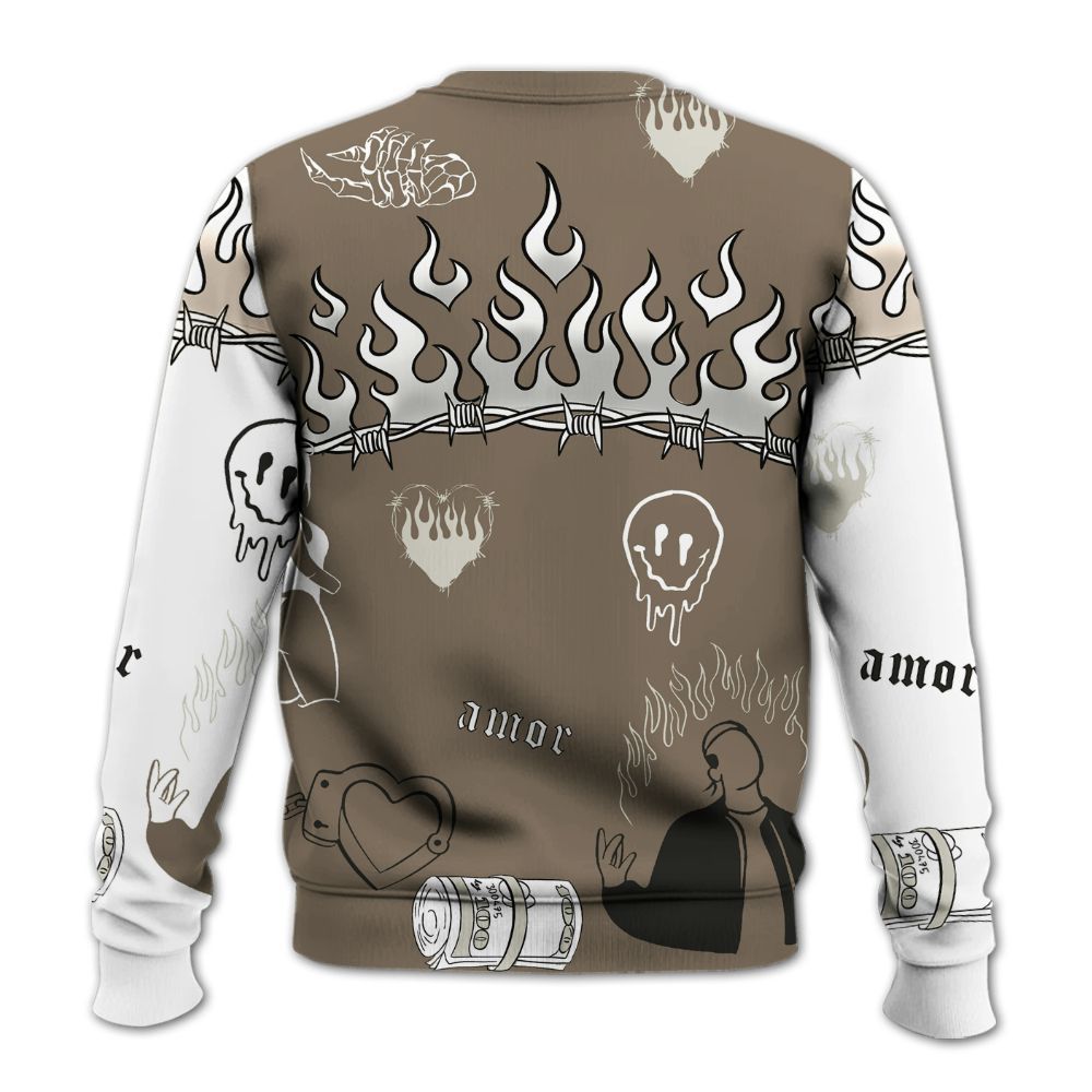 Sweatshirt To Match Low OG Dark Mocha 1s - Snake Trust No One All Over Print