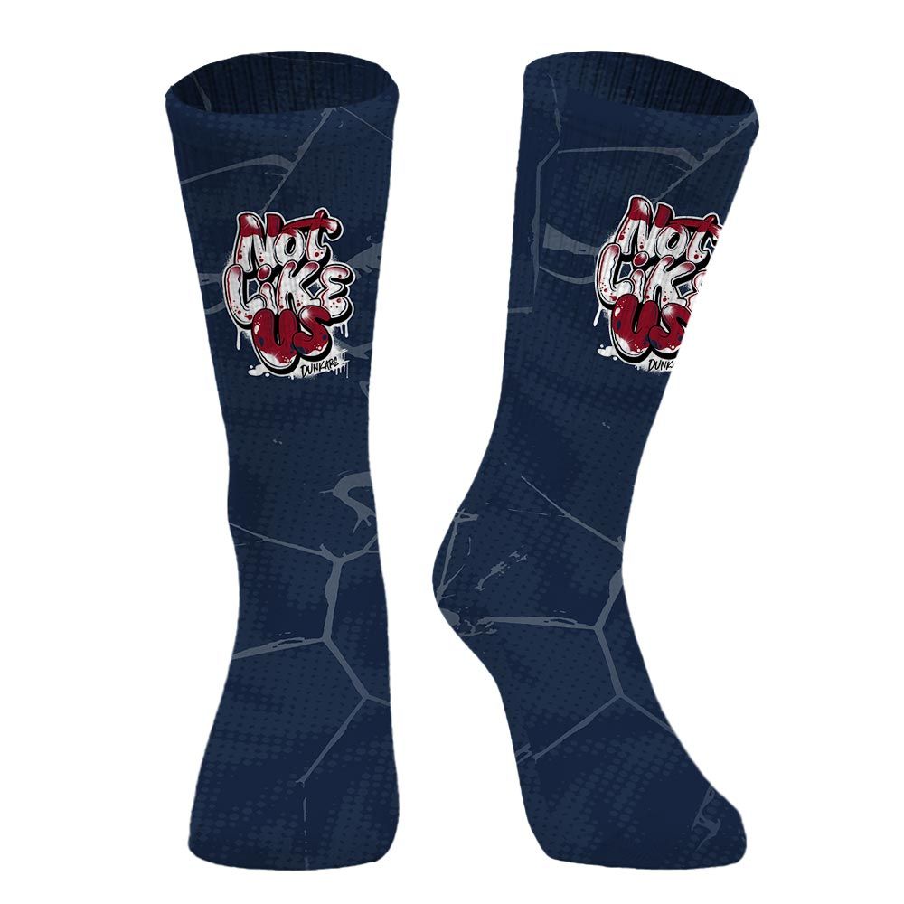 Sock To Match White Midnight Navy 6s - None Like Us Graphic
