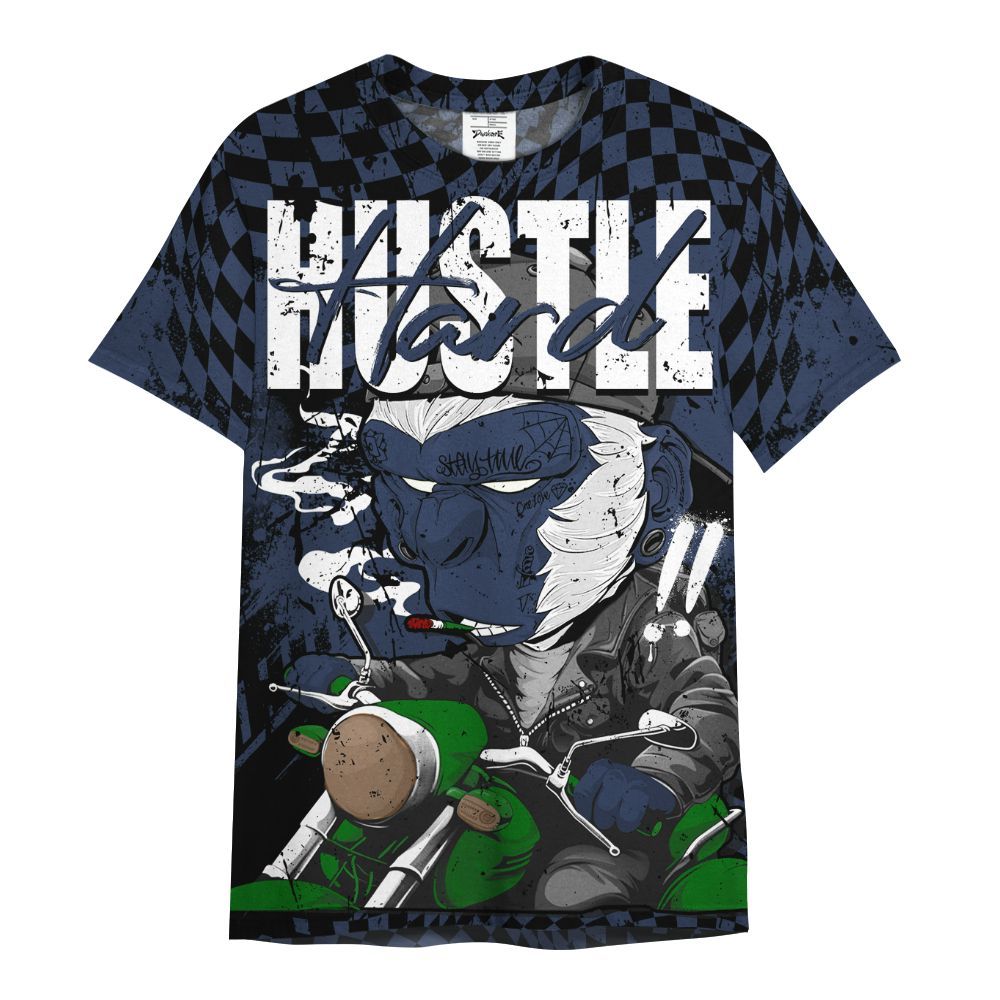 Shirt To Match Midnight Navy 13s - Hustle Hard Monkey All Over Print