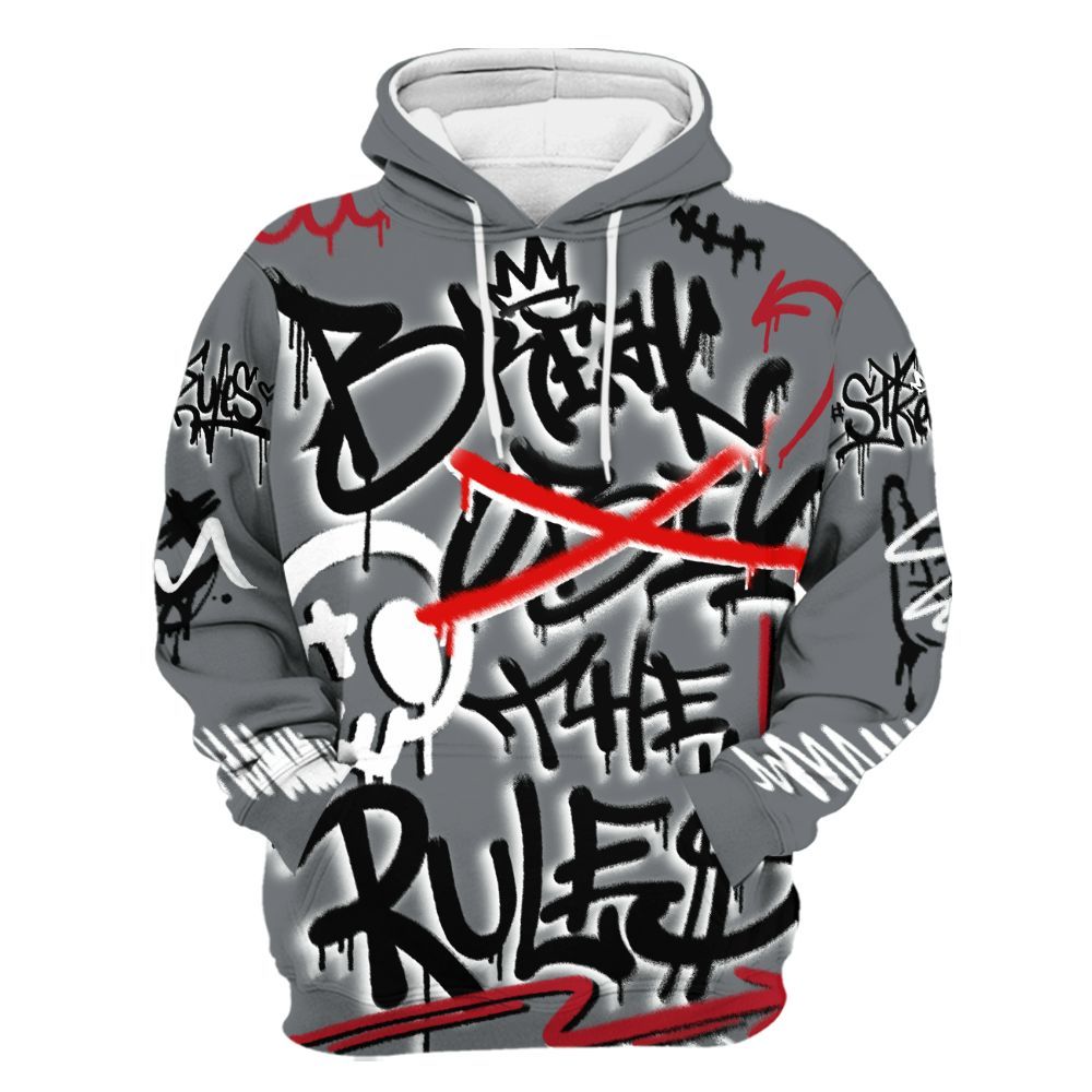 Hoodie To Match Retro Fire Red 9s - Break Rules Streetwear All Over Print