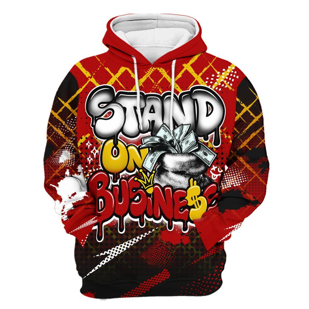 Hoodie To Match Low Lucky Cat 1s - Halftone Stand Business Dripping All Over Print
