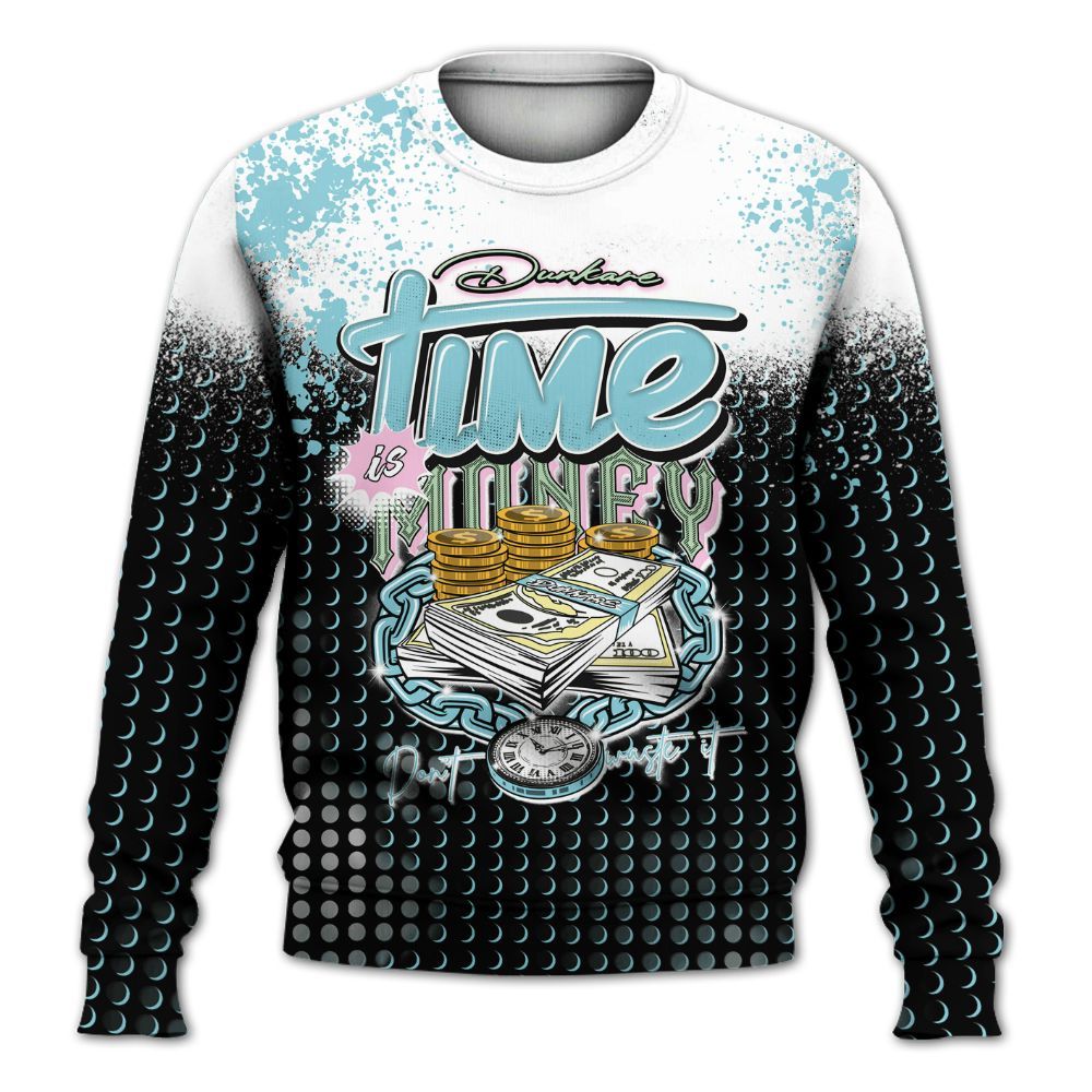 Sweatshirt To Match SB Dunk Low Visty - Halftone Time Is Money All Over Print