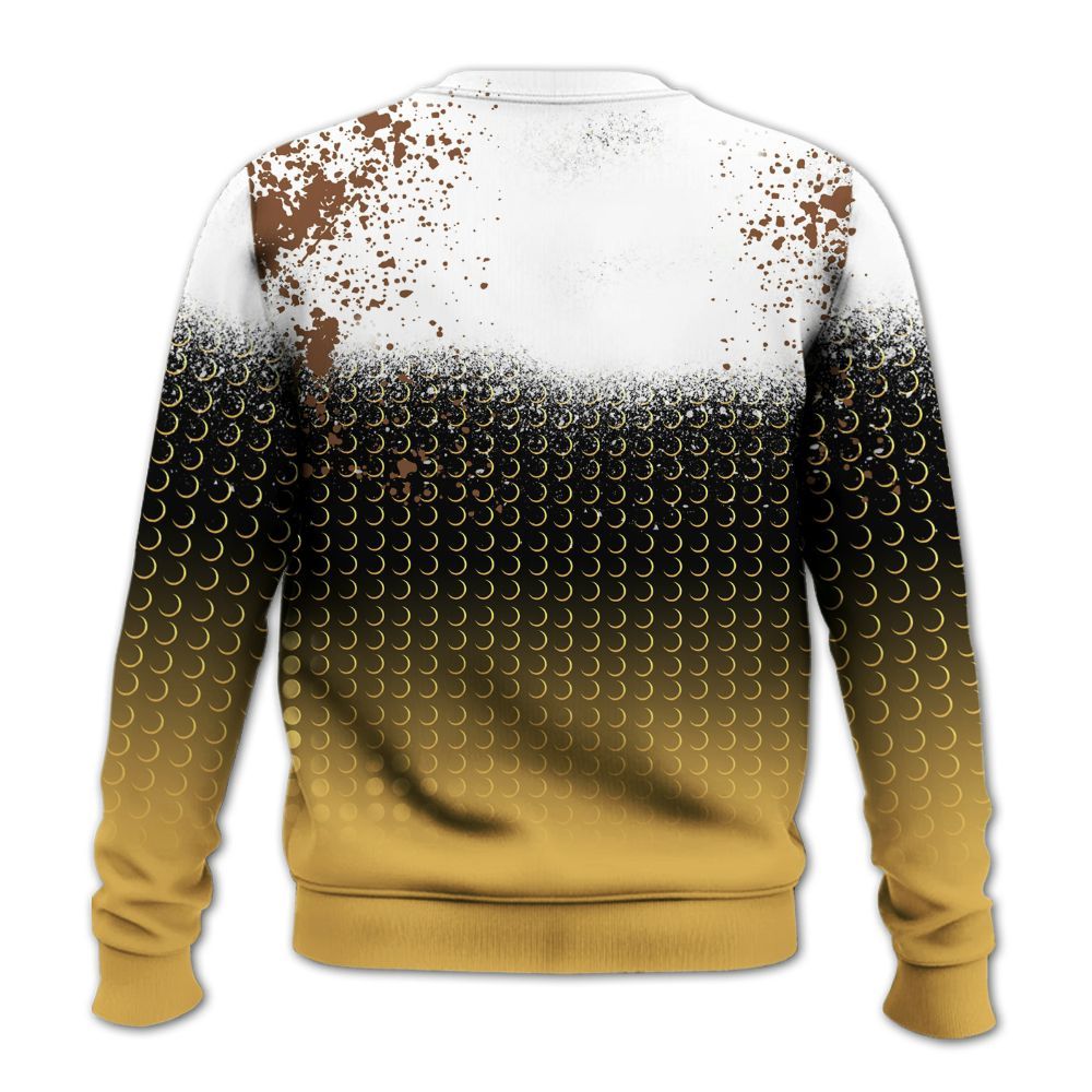 Sweatshirt To Match Retro Cacao Wow 4s - Halftone Time Is Money All Over Print