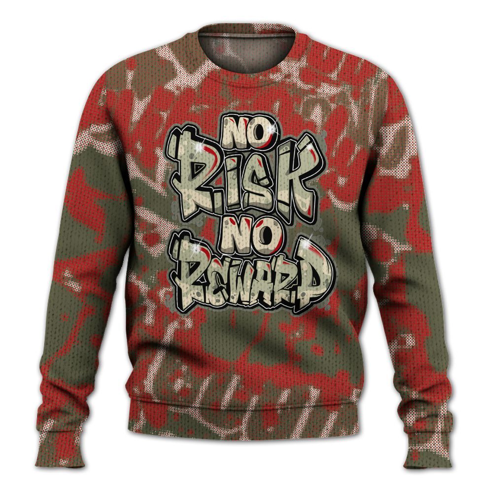 Knitted Sweater To Match Low OG Medium Olive 1s - No Risks No Reward Street