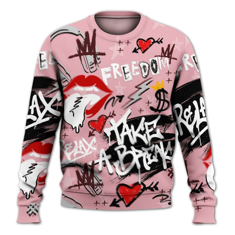 Sweatshirt To Match Air Max 90 Neapolitan 2025 - Take Break Freedom Graffiti Streetwear All Over Print