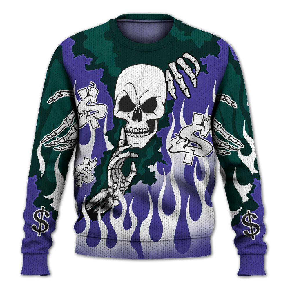 Sweater To Match Retro Grape 5s - Ones Move In Silence Graphic