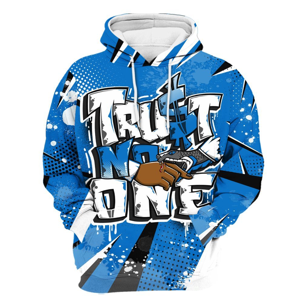 Hoodie To Match Low Game Royal 1s - Poly Trust No One Dripping All Over Print