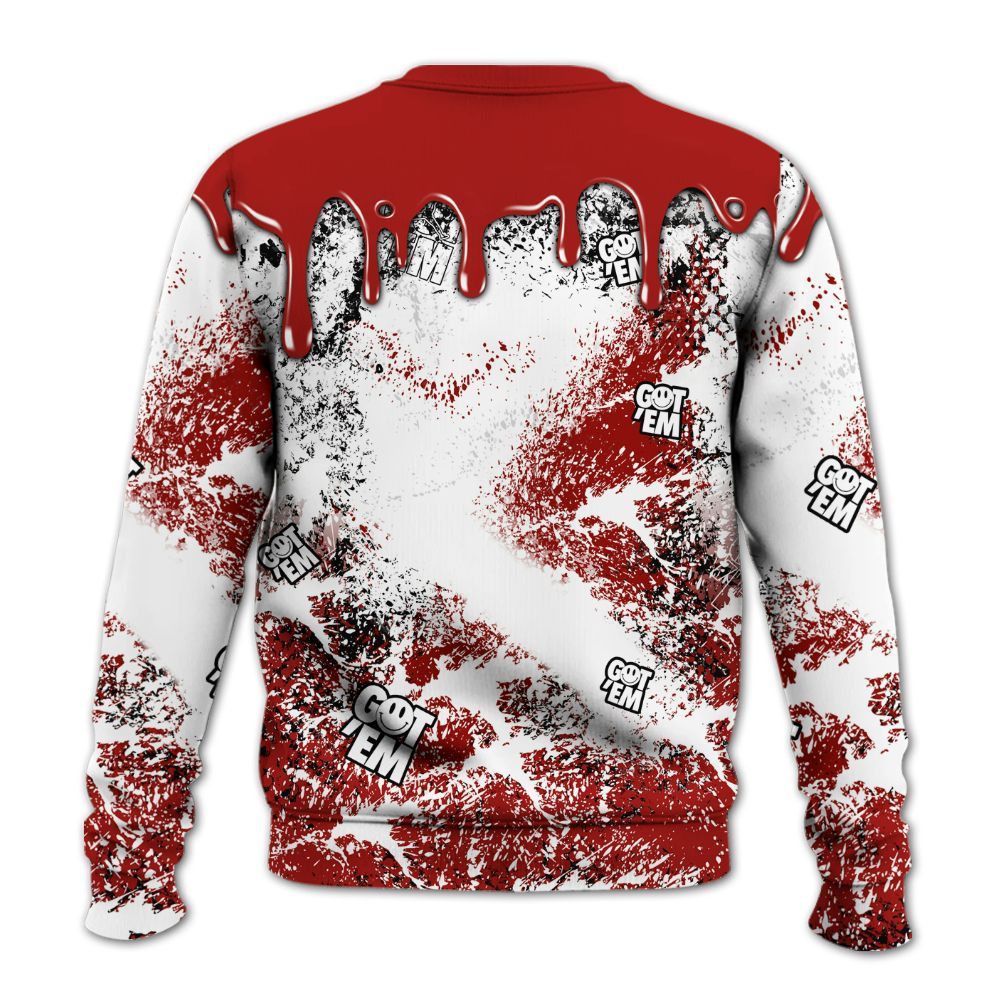 Sweatshirt To Match High OG Varsity Red 1s - Dripping 23 Drip All Over Print