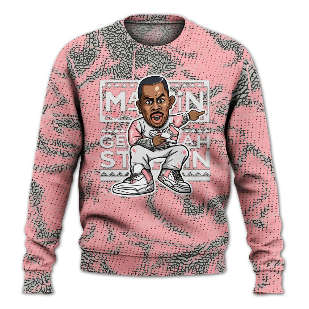 Sweatshirt To Match Retro Wings 3s - Get Tag Sneakers Steppin' Graphic Crack All Over Print