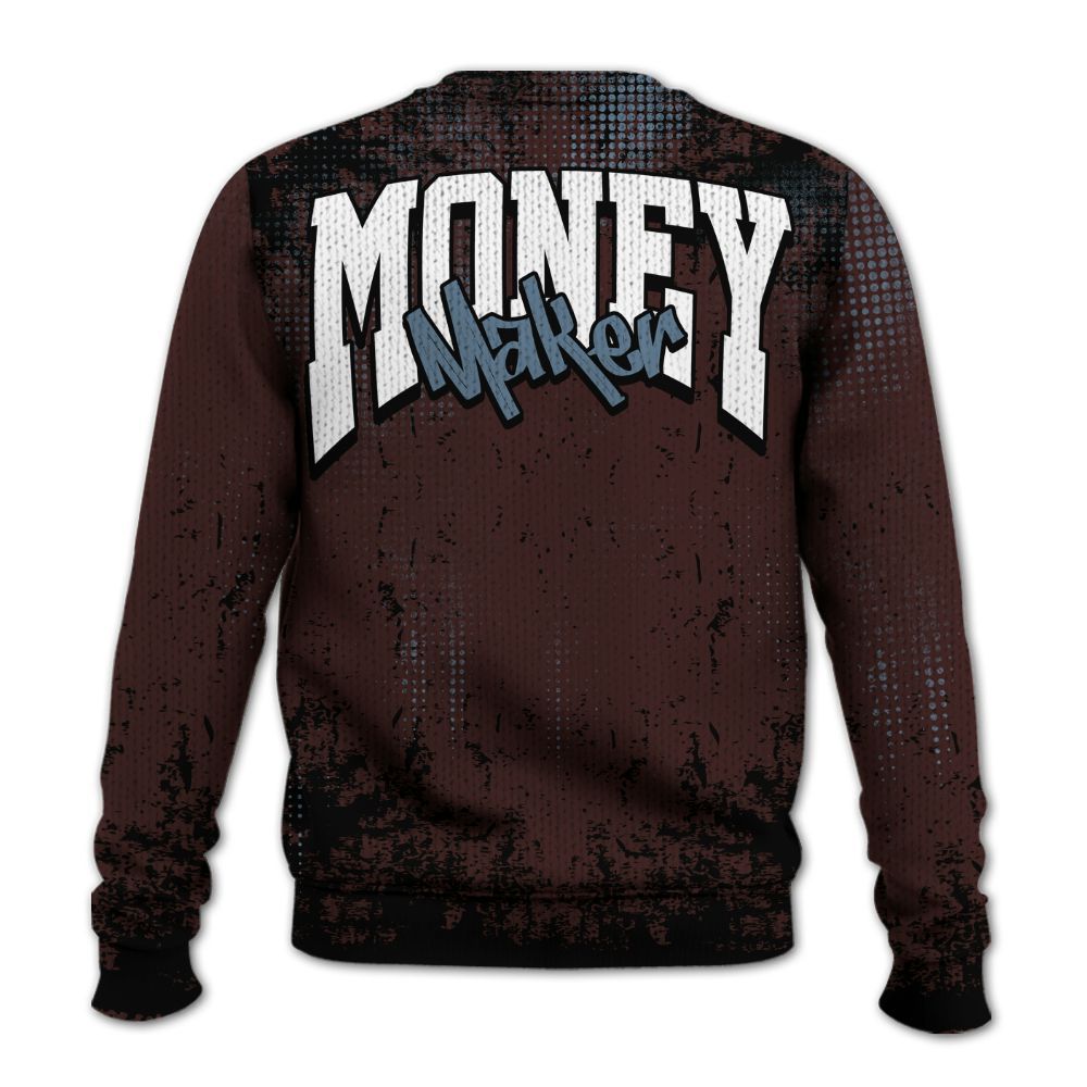 Knitted Sweater To Match Burgundy 5s - Move In Silence Money Street Retro
