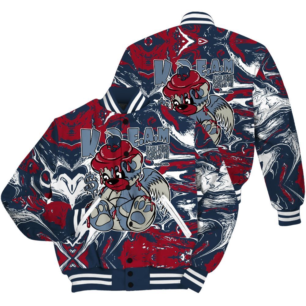Varsity Jacket To Match Navy Blue 2024 6s Shirt - Loot Bear Liquid All Over Print