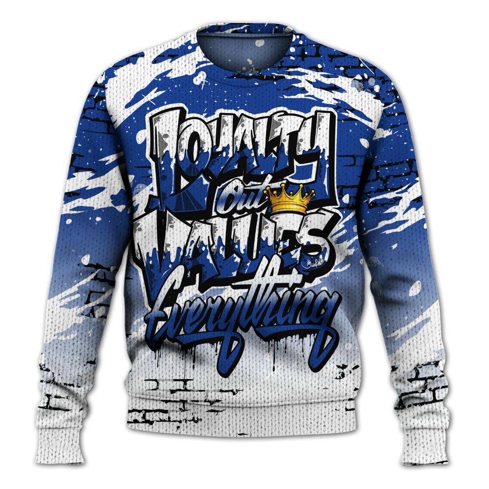 Knitted Sweater To Match Air Foamposite One Royal - Values Of Loyalty Drip