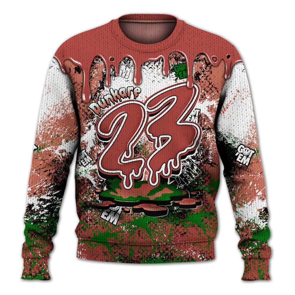 Knitted Sweater To Match Dune Red 13s - Dripping 23 Drip