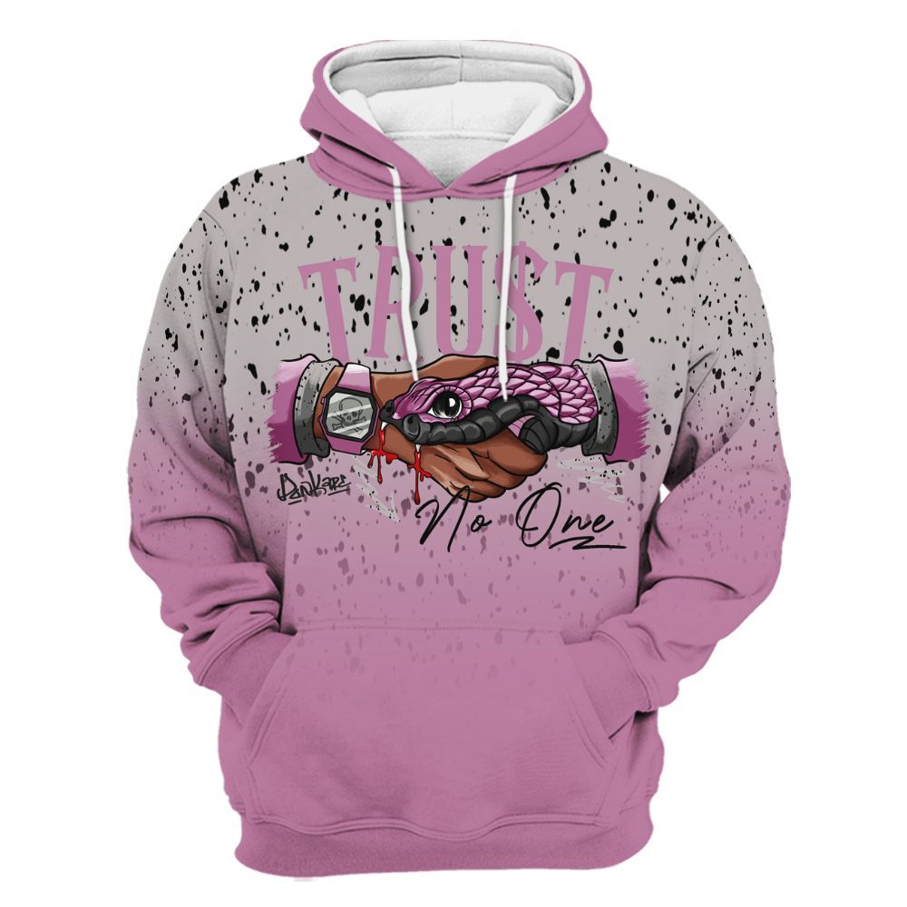 Hoodie To Match Neutral Grey Black White Orchid 4s - Snake Trust No One Drip All Over Print