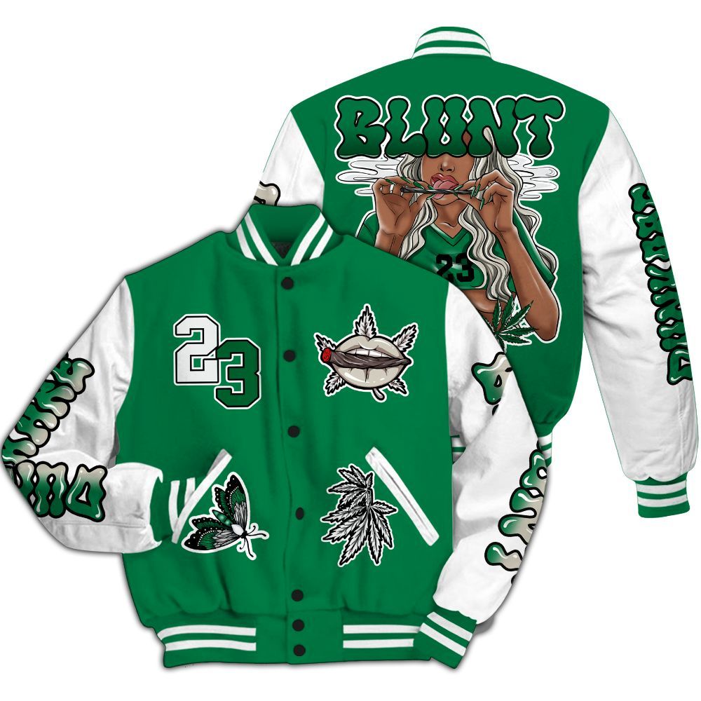 Varsity Jacket To Match Lucky Green 2s - Bluntz Unique All Over Print