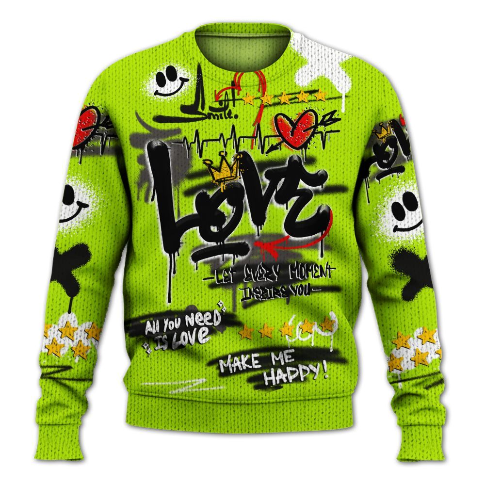 Sweater To Match Foamposite Voltage Black Air Pro 2026 - Happy Love Beats Graffiti Streetwear Graphic
