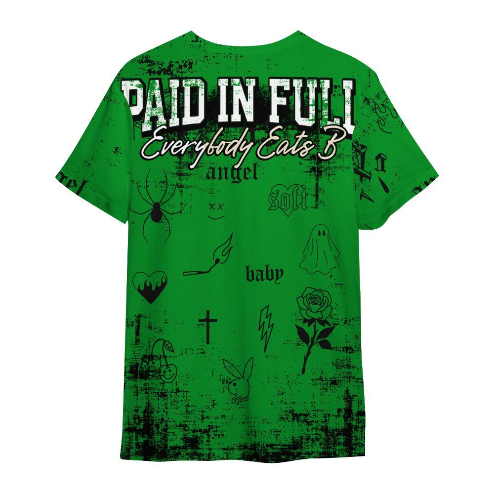 Shirt To Match Green Spark CJ1 T-Rex - Paid In Full Money All Over Print