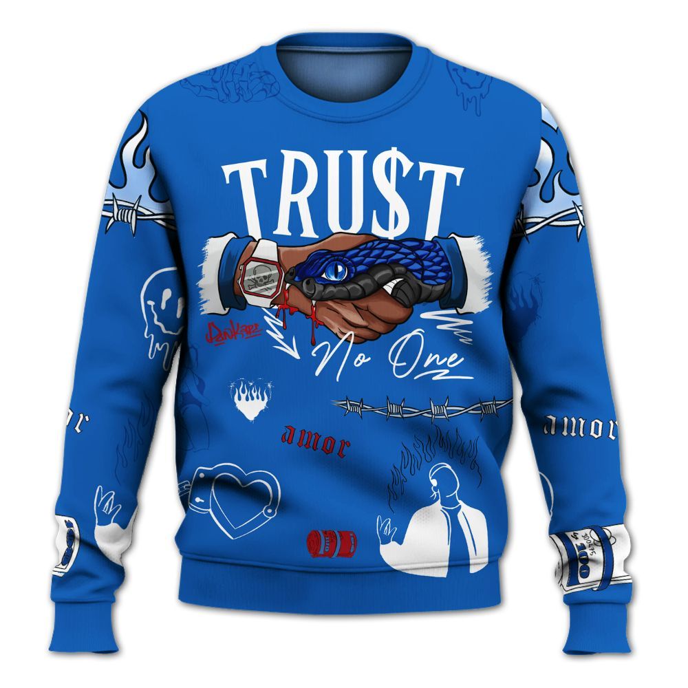 Sweatshirt To Match Kobe 6 Game Royal - Snake Trust No One All Over Print