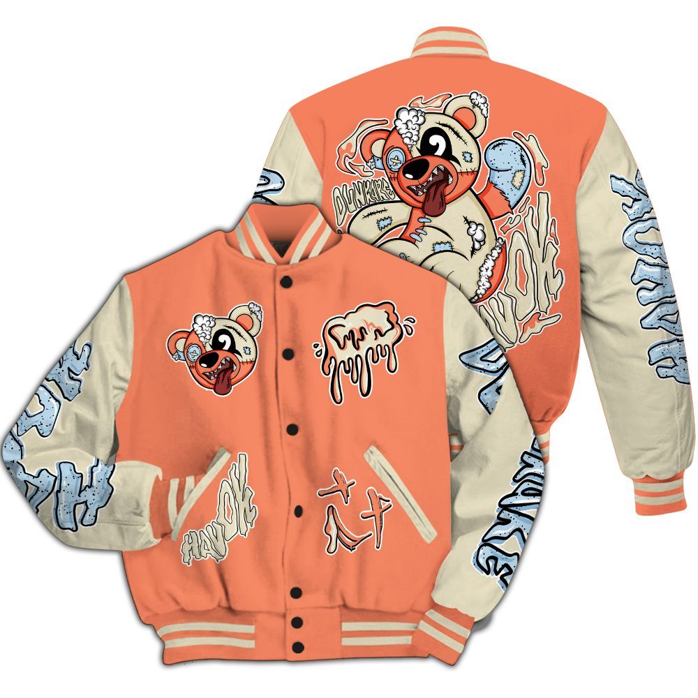 Varsity Jacket To Match DJ Khaled Crimson Bliss 5s - Havok Bear All Over Print