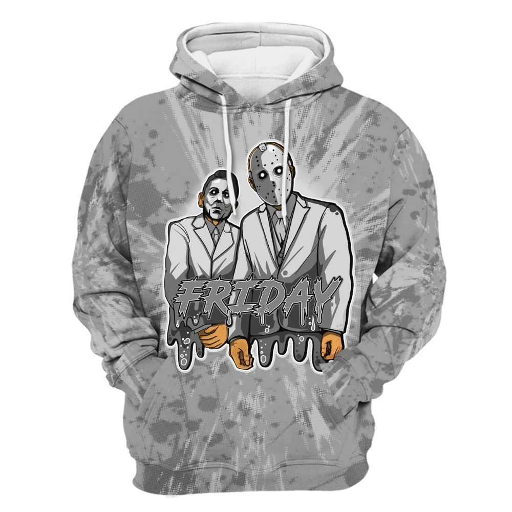 Hoodie To Match Black Wolf Grey 12s - Friday Halloween Graphic Luxury All Over Print