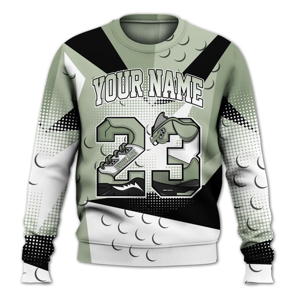 Sweatshirt To Match Seafoam Sail 4s - Poly Custom Name Number 23 5s All Over Print