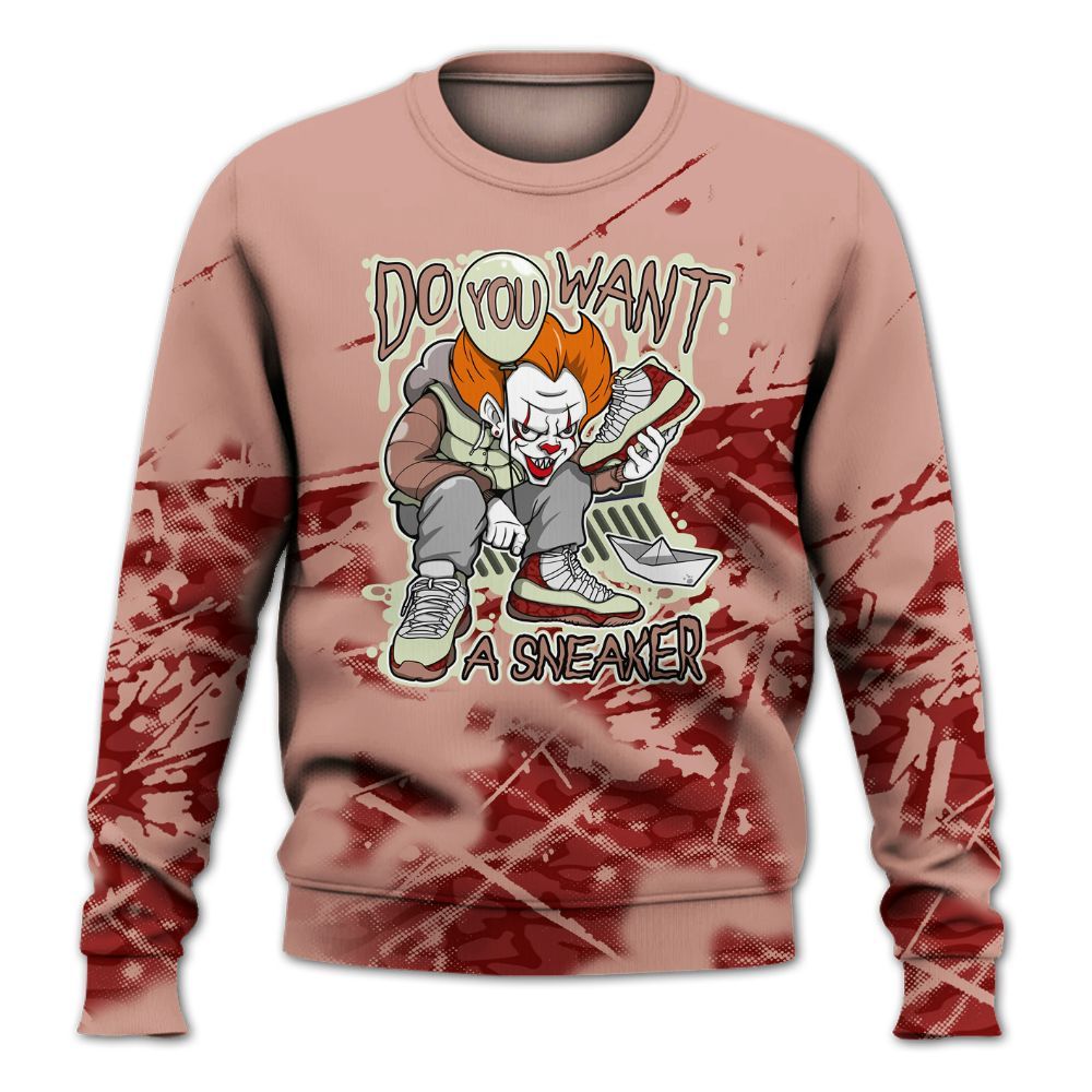 Sweatshirt To Match Valentines Day 3s - Clown Scary Sneakers Halloween Graphic All Over Print