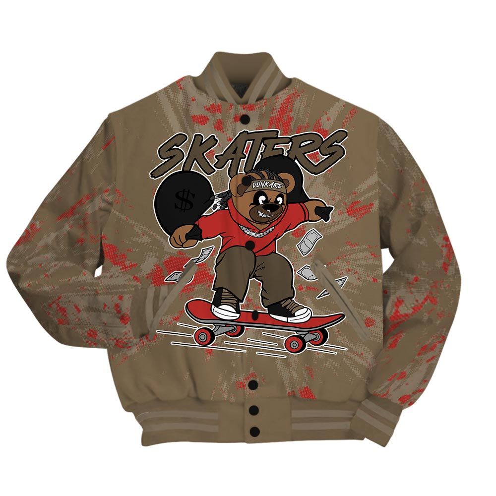 Varsity Jacket To Match Olive 9s - Skaters Bear Luxury Varsity Jacket Unisex