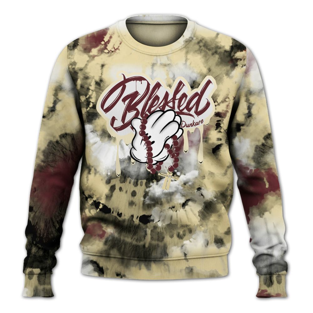 Sweatshirt To Match Women Phantom 12s - God Blessed Tie Dye All Over Print