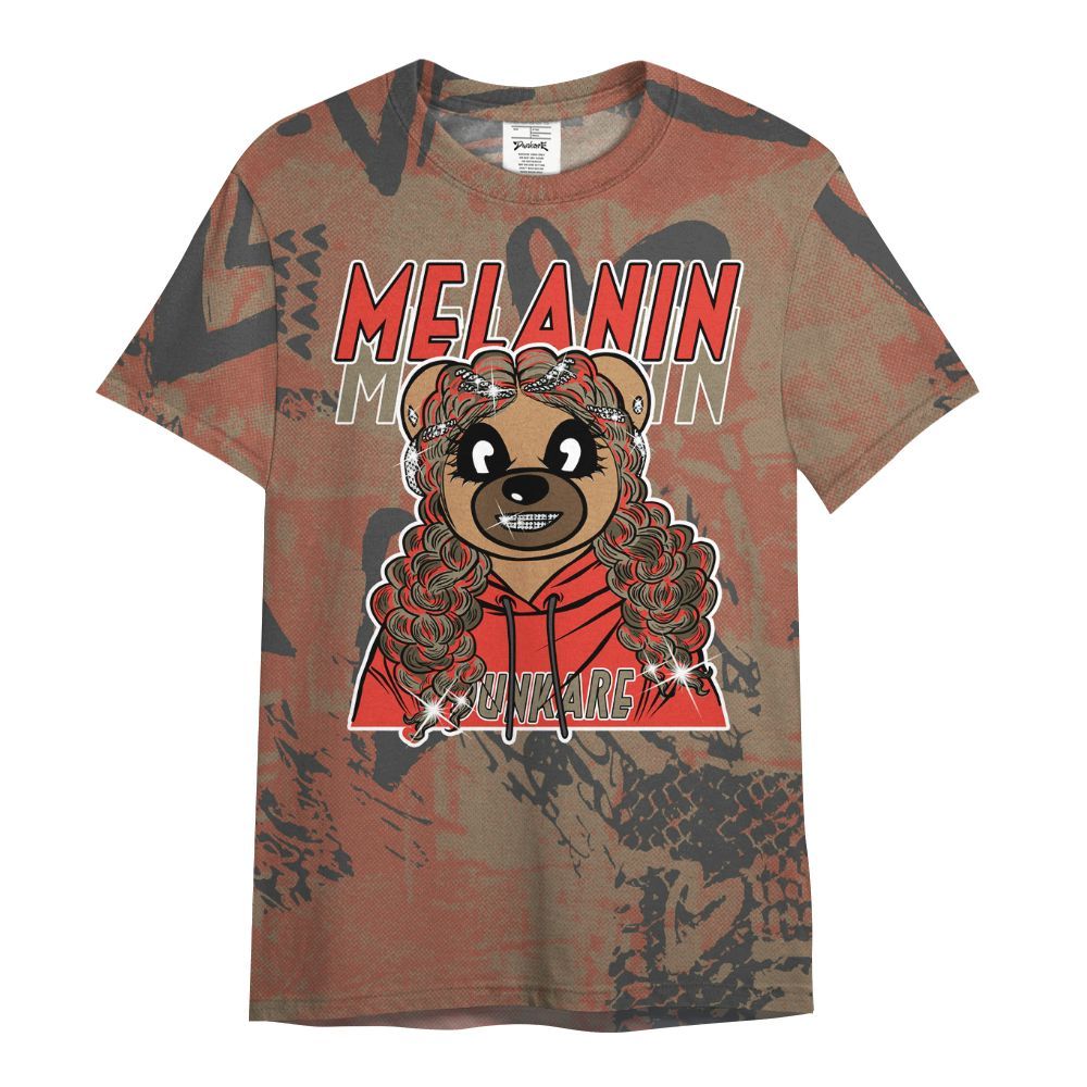 Shirt To Match Olive 9s - Pigments Bear Heart Grunge All Over Print