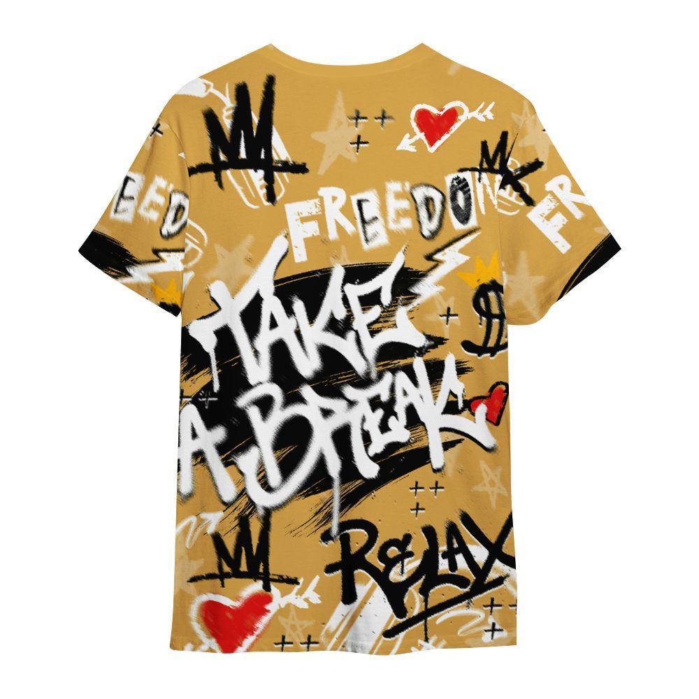 Shirt To Match Low OG Rookie Of The Year 1s - Take Break Freedom Graffiti Streetwear All Over Print